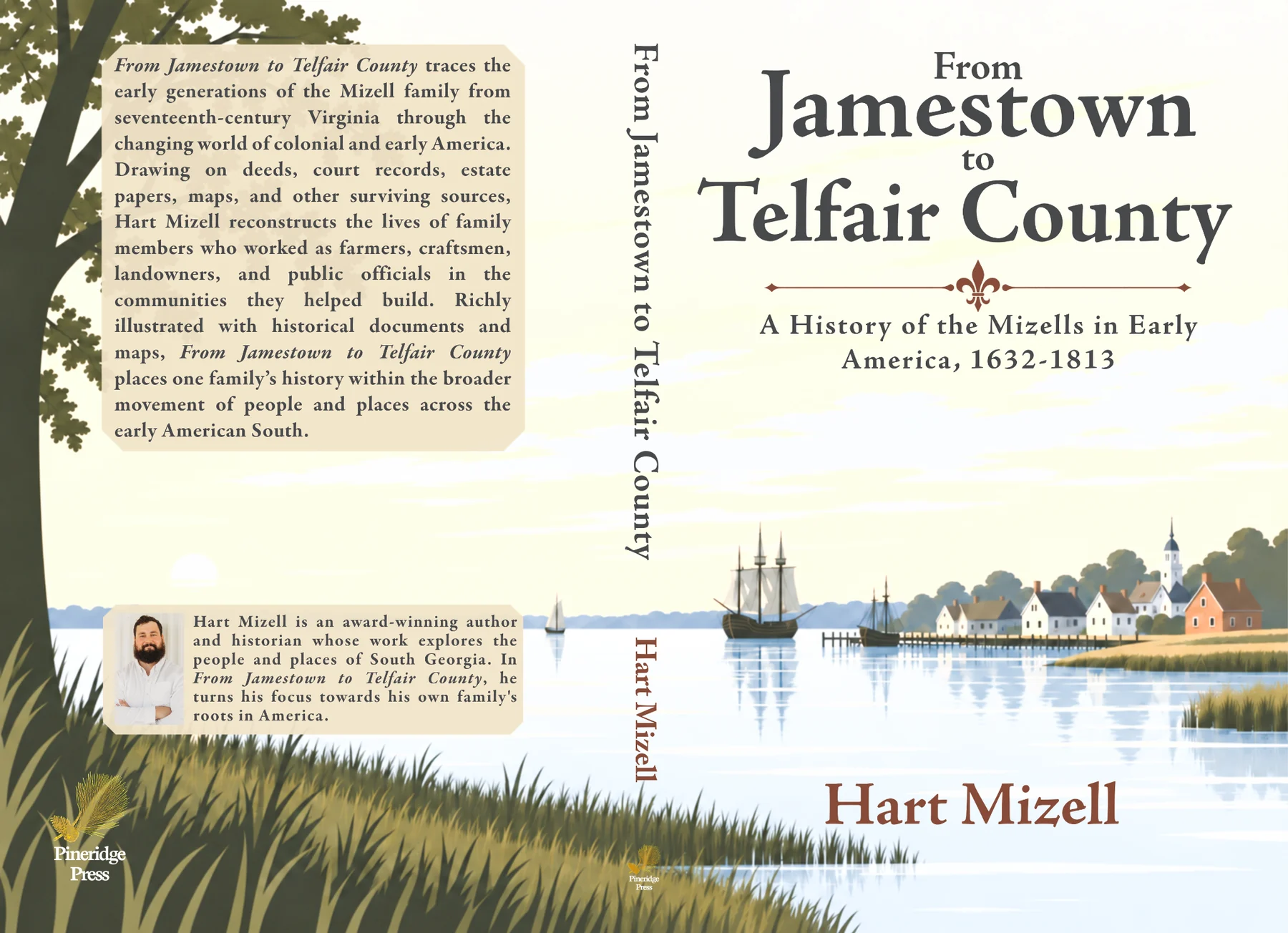 Complete paperback cover for From Jamestown to Telfair County